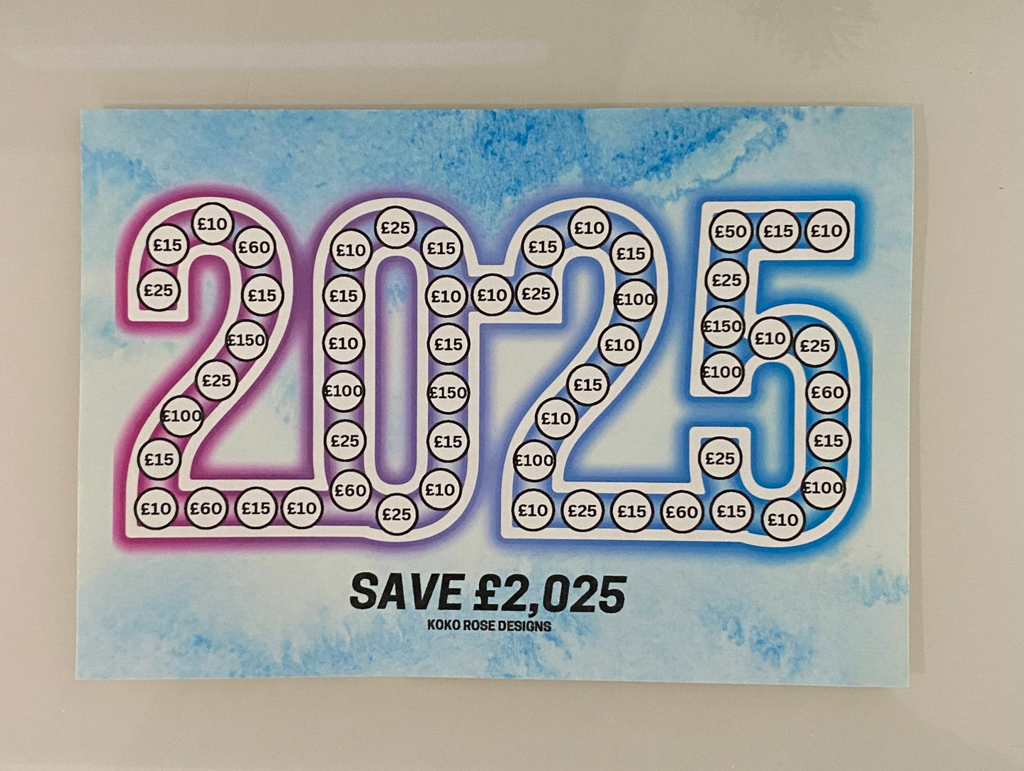 SAVE £2,025 in 2025 Money Tracker Sticker