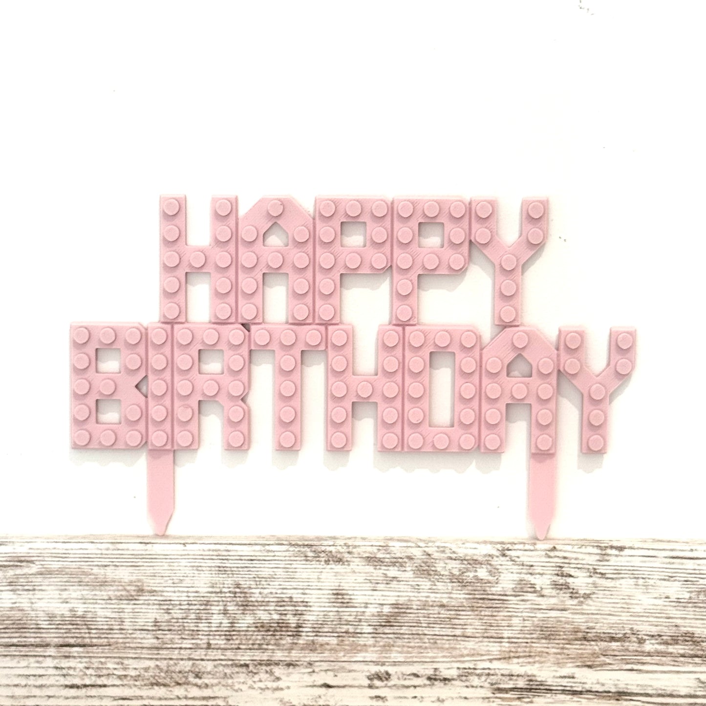 Brick Style 'Happy Birthday' Cake Topper