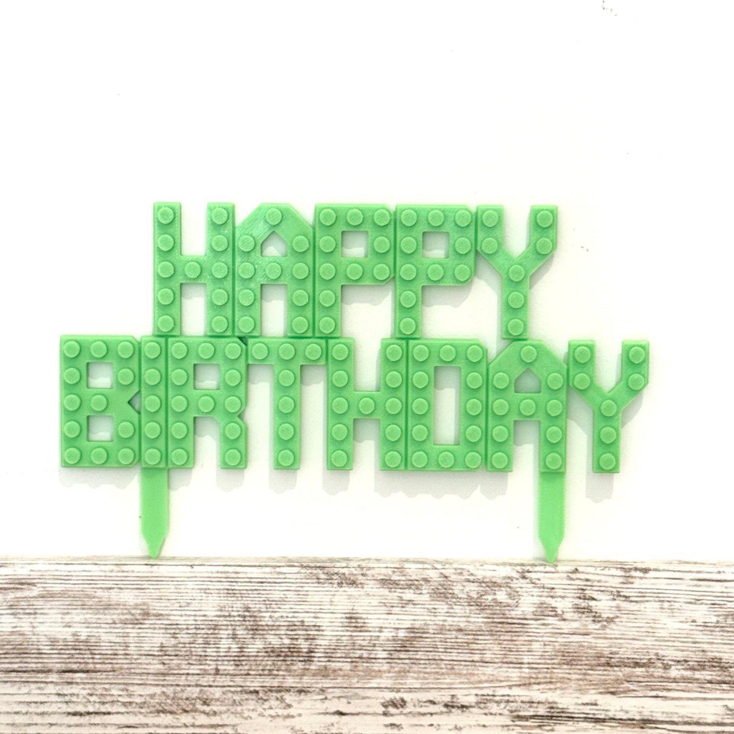 Brick Style 'Happy Birthday' Cake Topper